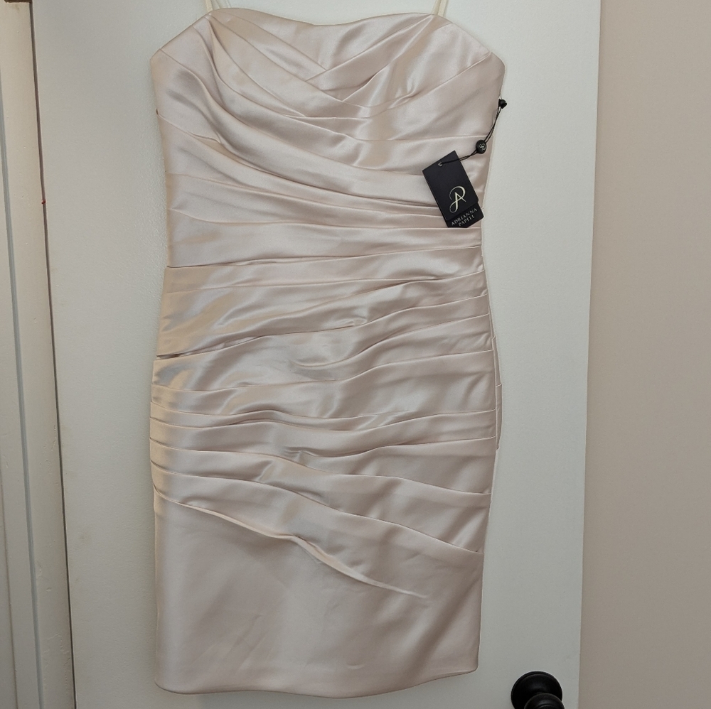 Adrianna Papell Strapless Dress in Cream
